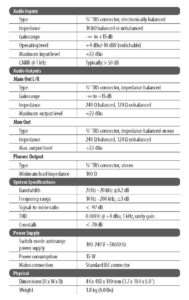 specifications behringer rx1602